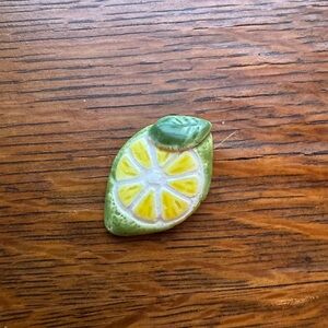 Lemon Slice Ceramic Brooch